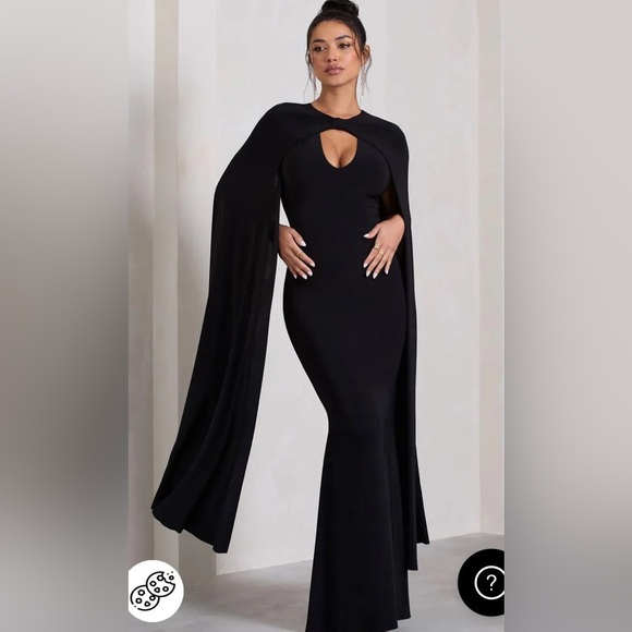 Club L London Dresses & Skirts - Club L London Elegant Black Cape Dress